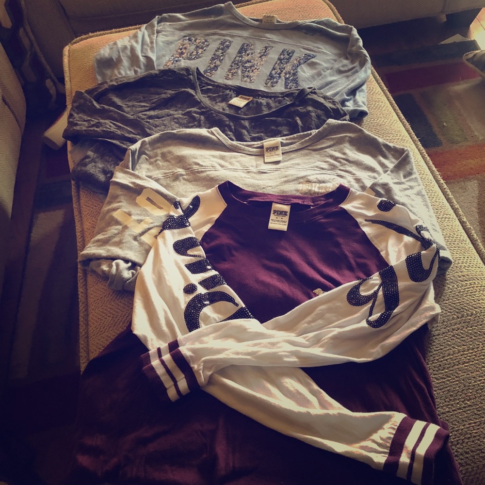 SOLD! SOLD SOLD! BUNDLE OF 4 PINK SHIRTS- MEDUIM